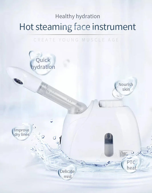Facial Steamer Warm Mist Humidifier for Face-Deep Cleaning Vaporizer Sprayer Salon Home Spa Skin Care
