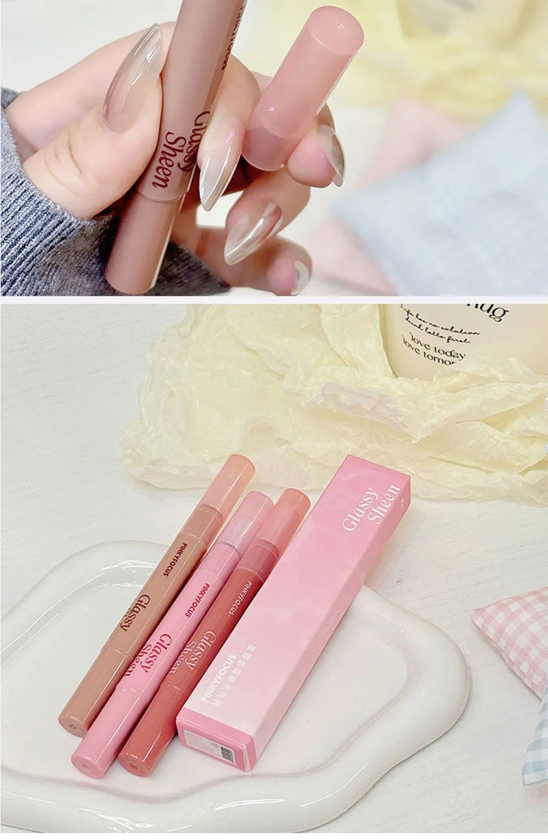 Pinkyfocus Moisturizing, Natural, Easy to Apply, Lipgloss-Has a Water-Gloss Finish, Does Not Stick to the Cup, Does Not Show Lip Lines, Is Non-Sticky, Enhances Lip Volume, Brightens the Complexion, High-End Versatile Korean-S