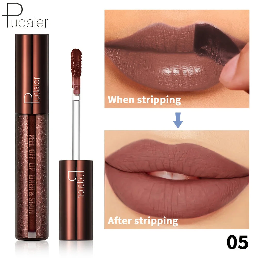 Peel-Off Lip Gloss - Long-wearing waterproof formula, moisturizing gloss, easy to apply, suitable for all light brown skin types