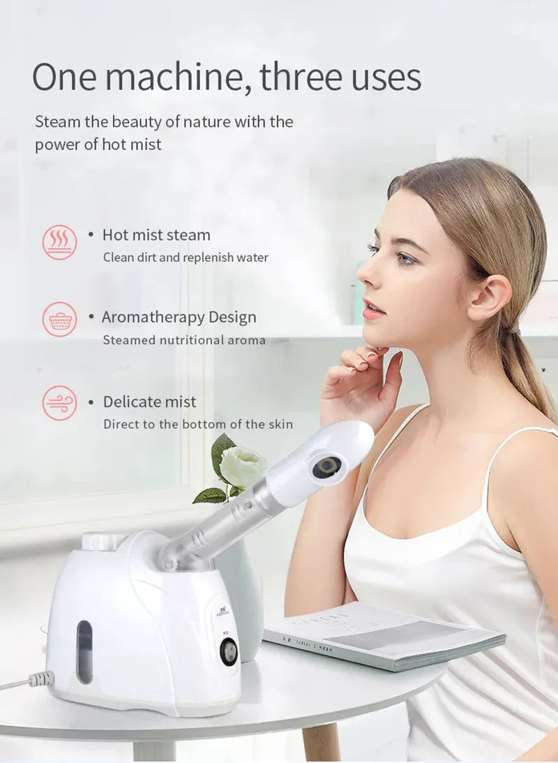 Facial Steamer Warm Mist Humidifier for Face-Deep Cleaning Vaporizer Sprayer Salon Home Spa Skin Care