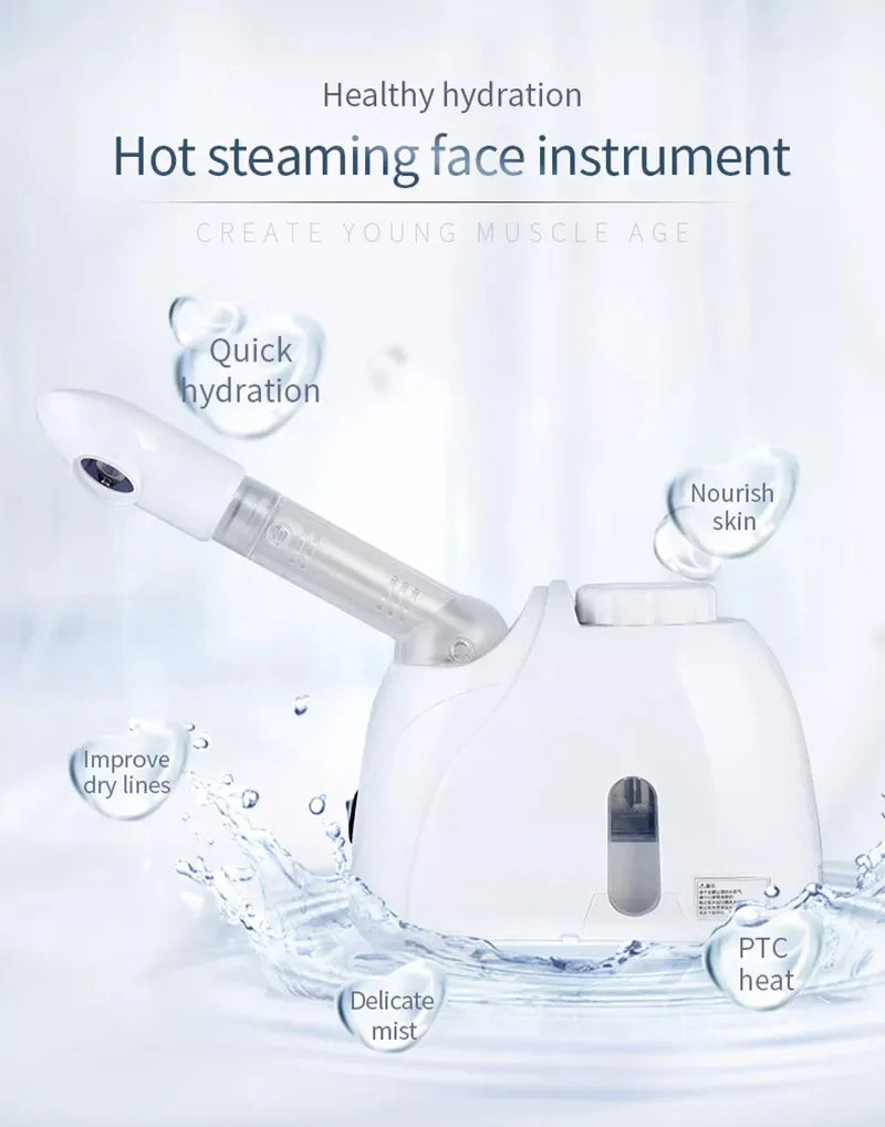 Facial Steamer Warm Mist Humidifier for Face-Deep Cleaning Vaporizer Sprayer Salon Home Spa Skin Care