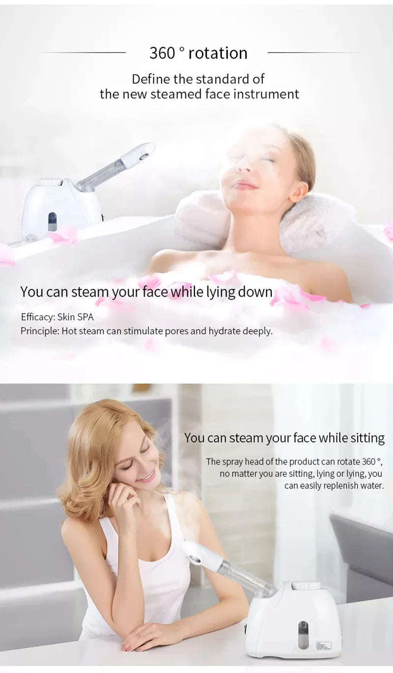 Facial Steamer Warm Mist Humidifier for Face-Deep Cleaning Vaporizer Sprayer Salon Home Spa Skin Care