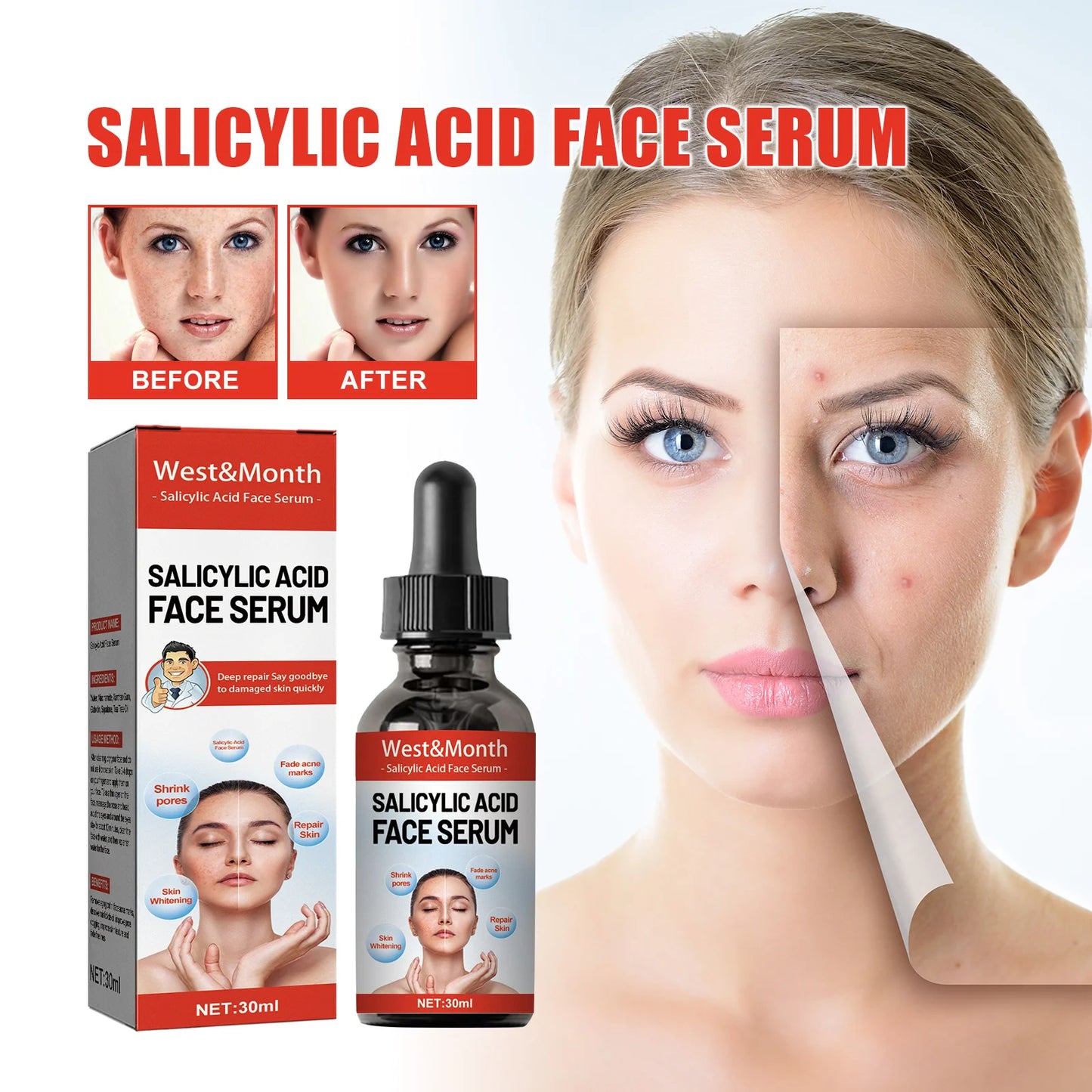 Salicylic Acid,Facial Essence, Hydrating Repair-Improve Skin Care