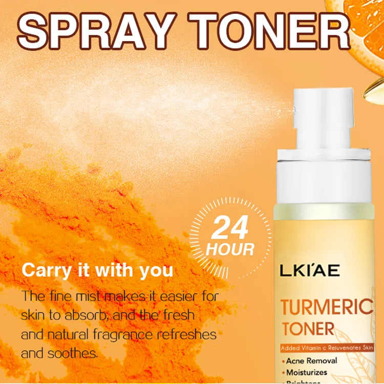 (New) Glowing Turmeric and Vitamin C Spray Acne Prone Moisturizing Face Cosmetics Skin Toner for Oily skin