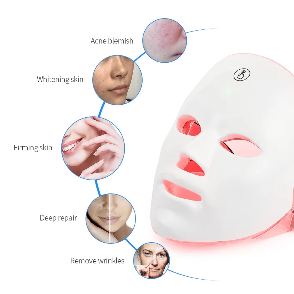 Rechargeable Facial LED Mask 7-Beauty Mask Skin Rejuvenation Home Face Lifting Skin Care Beauty Mask