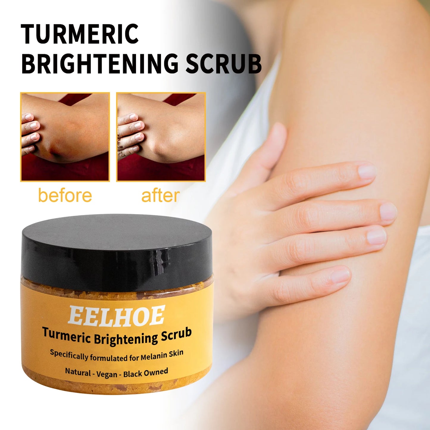 Turmeric Body Scrub-Cleanses Skin, Exfoliating, Moisturizing Skin Scrub