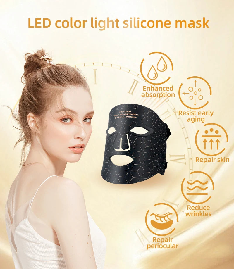 Soft Portable Led Facial Mask-Red Light Therapy Skin Care Face Beauty Mask