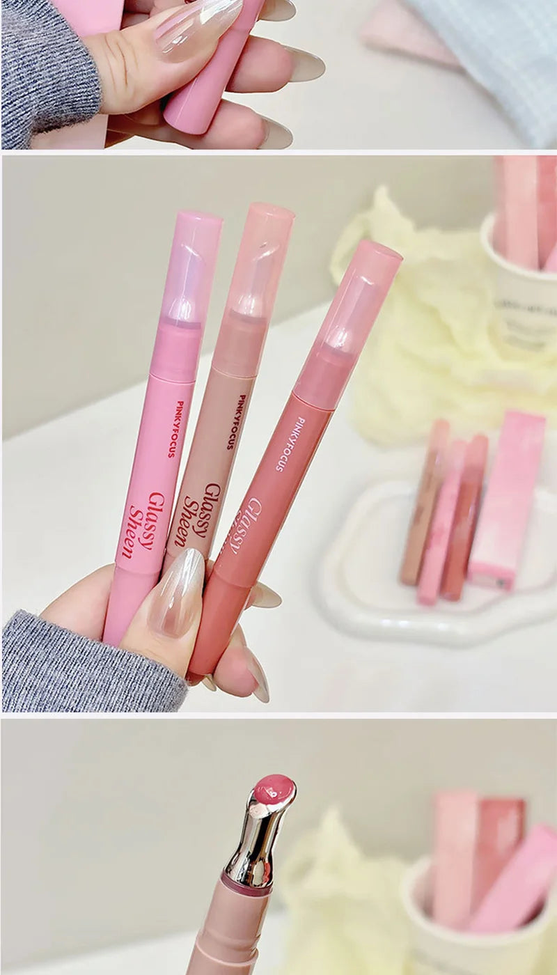 Pinkyfocus Moisturizing, Natural, Easy to Apply, Lipgloss-Has a Water-Gloss Finish, Does Not Stick to the Cup, Does Not Show Lip Lines, Is Non-Sticky, Enhances Lip Volume, Brightens the Complexion, High-End Versatile Korean-S