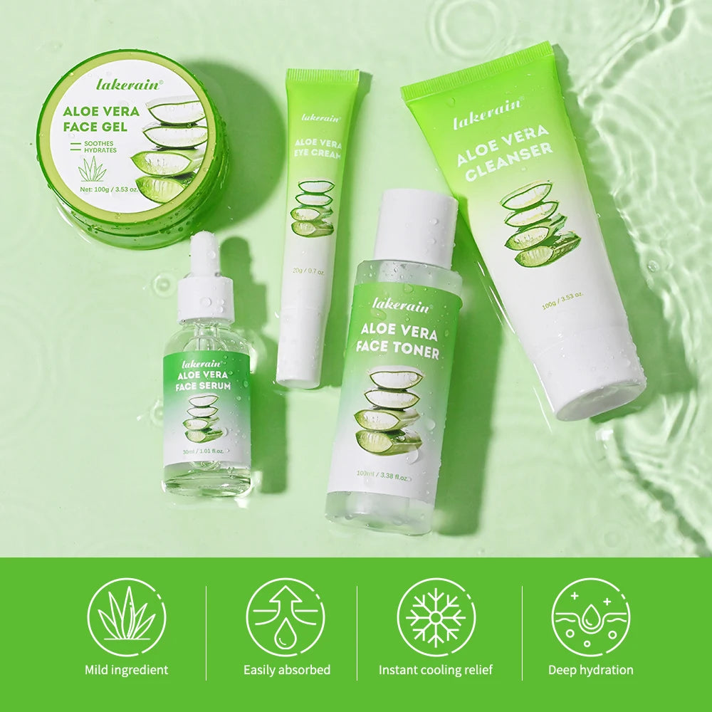 Aloe Vera 5-Piece Skin Care Set – Hydrating & Nourishing Daily Routine