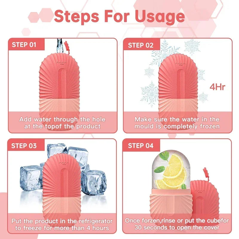 Ice Face Roller-Massage Silicone Ice Mold For Eye Puffiness, Shrink Pores
