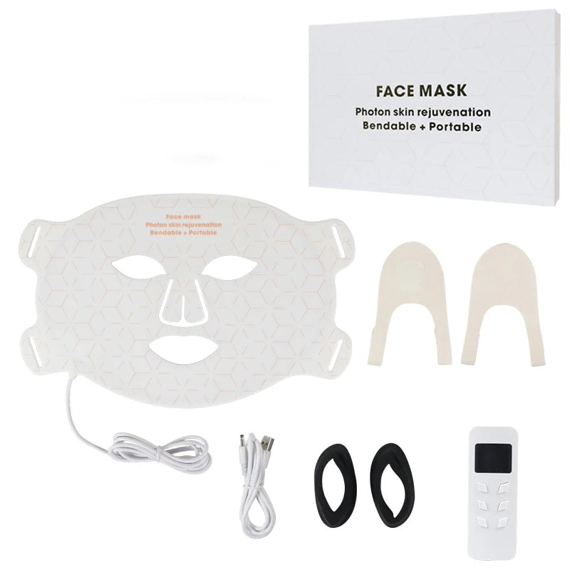 Soft Portable Led Facial Mask-Red Light Therapy Skin Care Face Beauty Mask