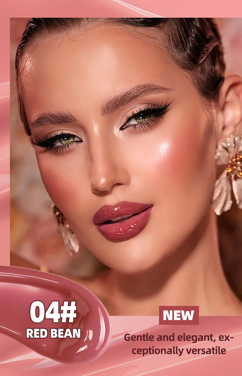 Mirror Pearl Lipgloss-Long Lasting Moisturizing Shine Glitter Lip Glaze Non Stick Cup Jelly Pout Lip Tint Makeup