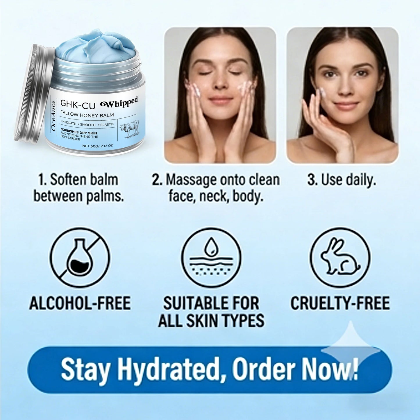 Blue Luxe Moisture Balm-Face and Body Moisturizer Mature Dry & Sensitive Skin