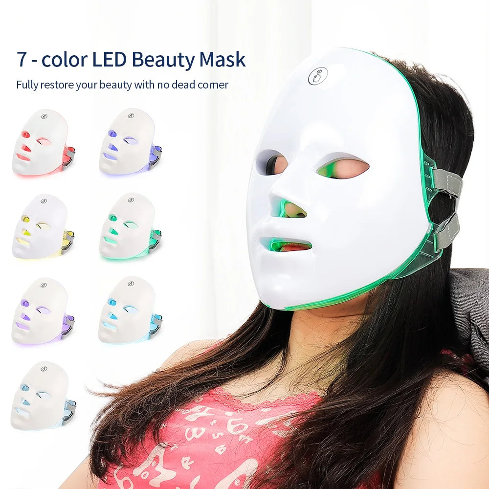 Rechargeable Facial LED Mask 7-Beauty Mask Skin Rejuvenation Home Face Lifting Skin Care Beauty Mask