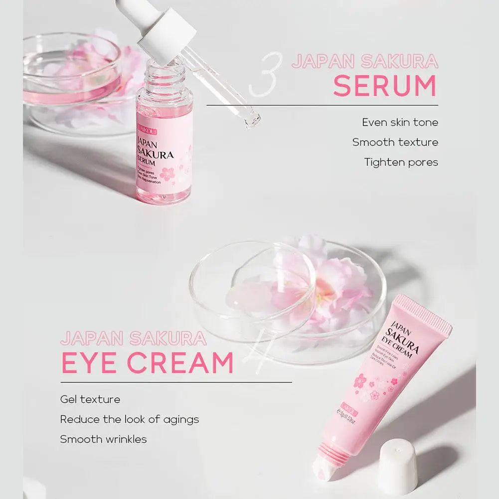 6pcs Nostalgic Sakura Glow Set- Face Cream,Serum,Toner, Facial Cleanser, Sunscreen, Eye Cream,Product Gift box