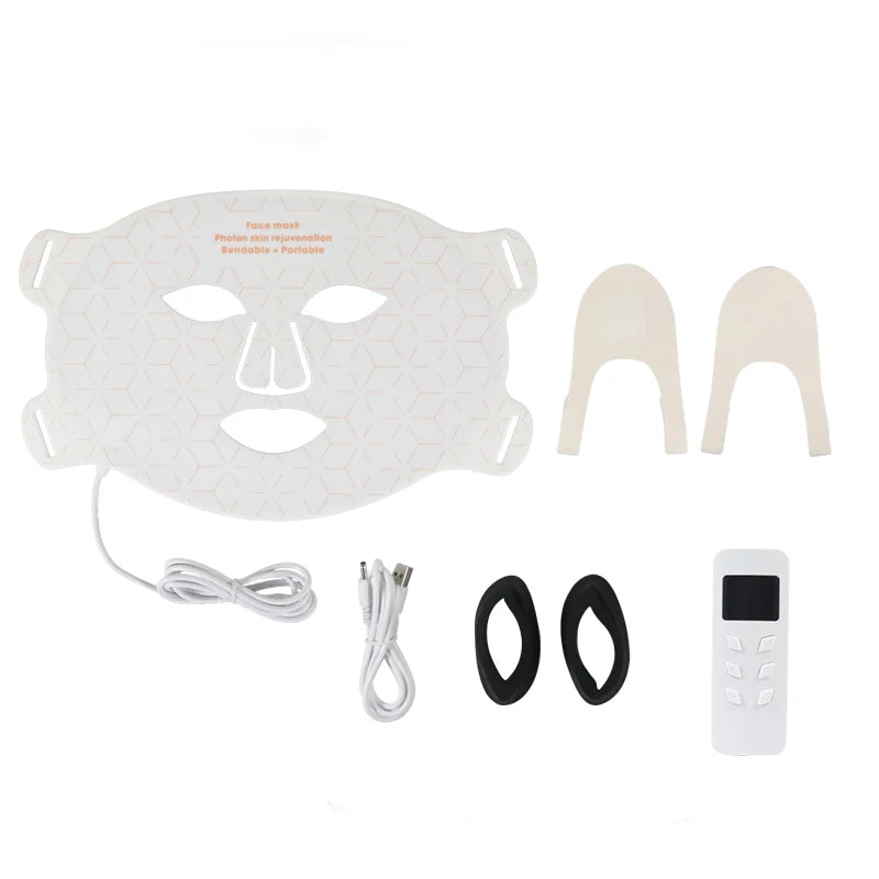 Soft Portable Led Facial Mask-Red Light Therapy Skin Care Face Beauty Mask