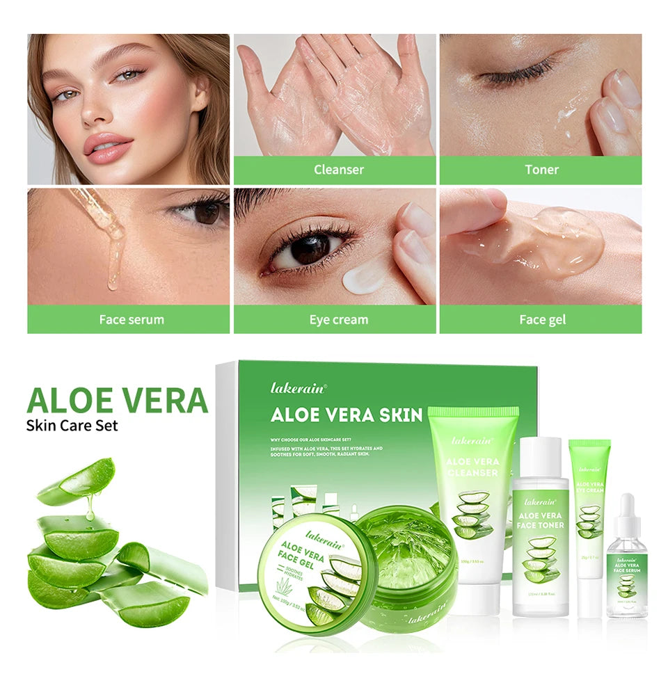 Aloe Vera 5-Piece Skin Care Set – Hydrating & Nourishing Daily Routine