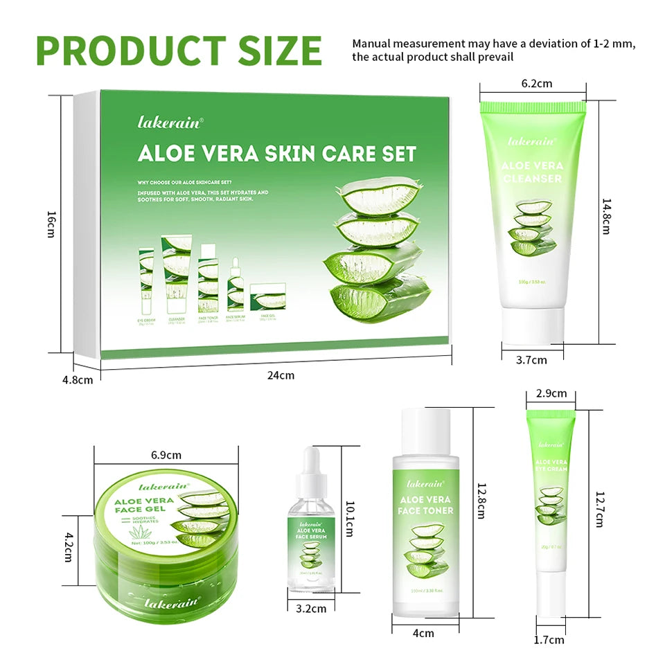 Aloe Vera 5-Piece Skin Care Set – Hydrating & Nourishing Daily Routine