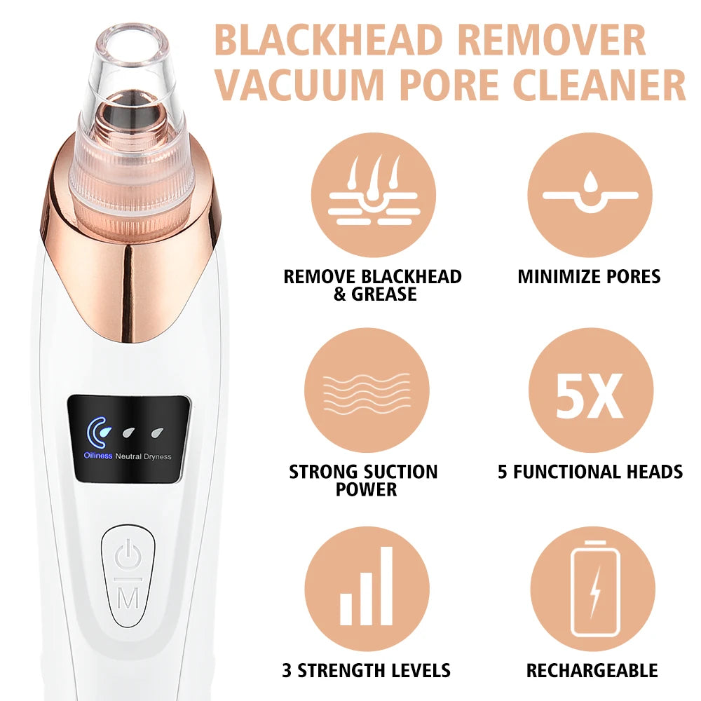 3 Suction Mode Blackhead Remover-Face Cleansing Beauty Machine Dead Skin Remover + Skin Care Tool