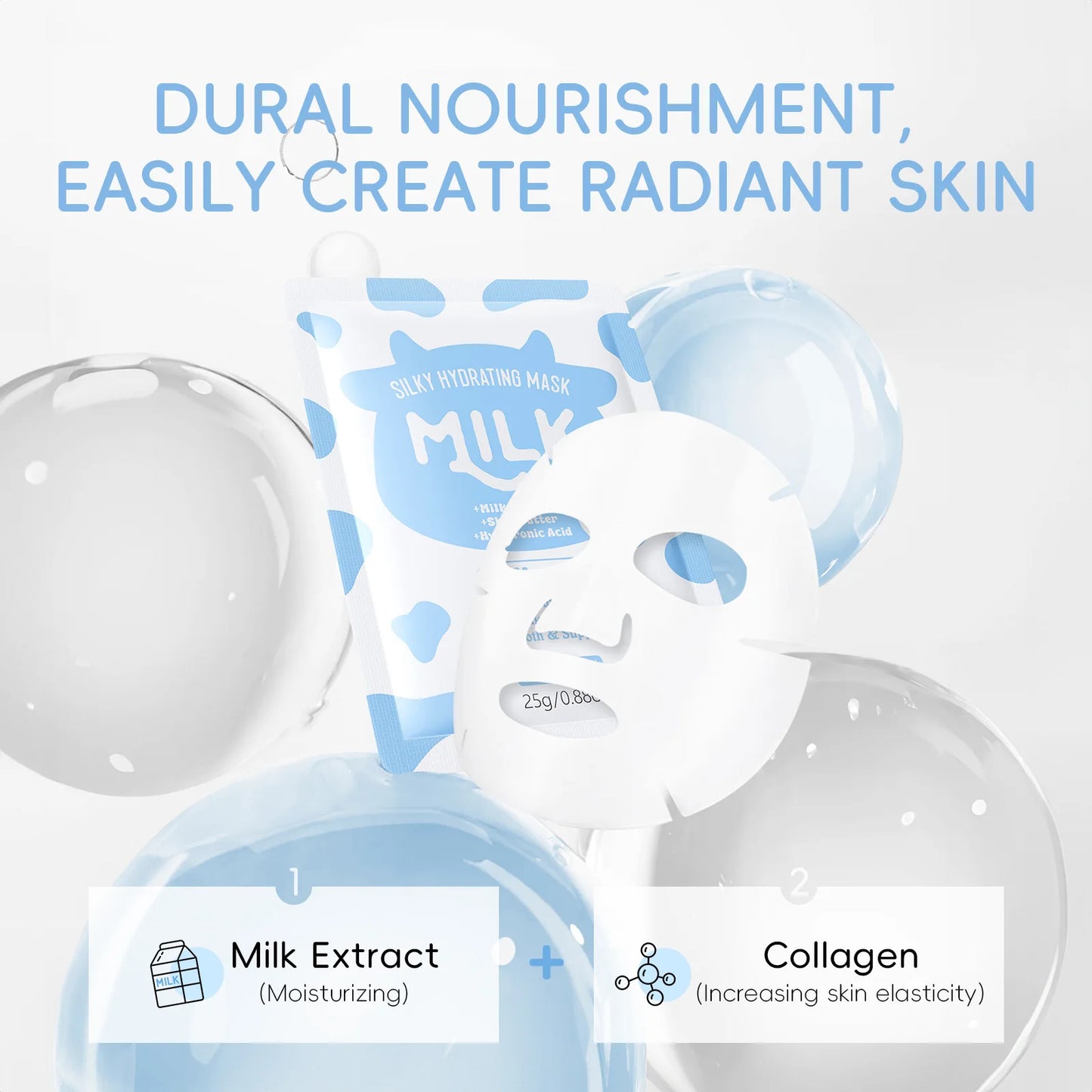 10PCS Ultimate milk glow - Brightening Eye Cream BB Cream Pore Cleansing Gentle Deep Hydration Christ+headband