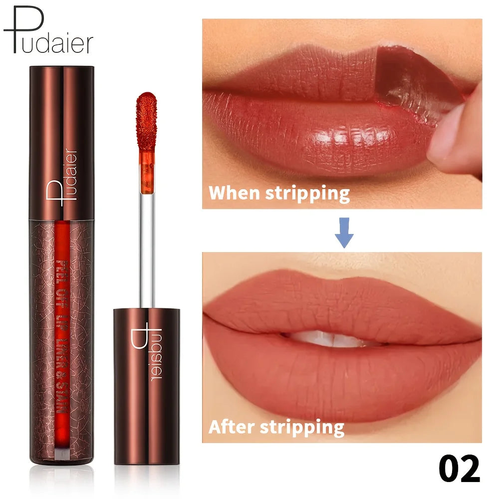 Peel-Off Lip Gloss - Long-wearing waterproof formula, moisturizing gloss, easy to apply, suitable for all light brown skin types