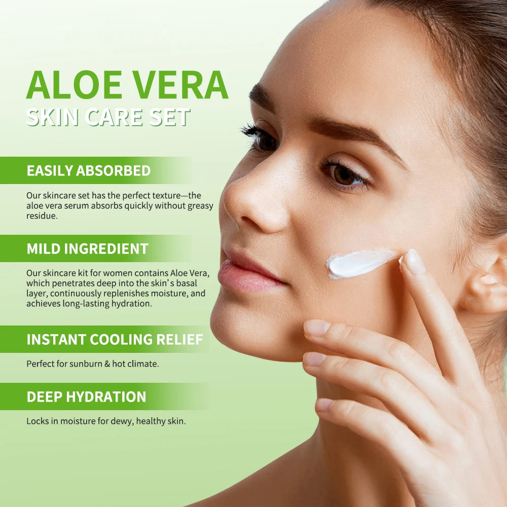Aloe Vera 5-Piece Skin Care Set – Hydrating & Nourishing Daily Routine