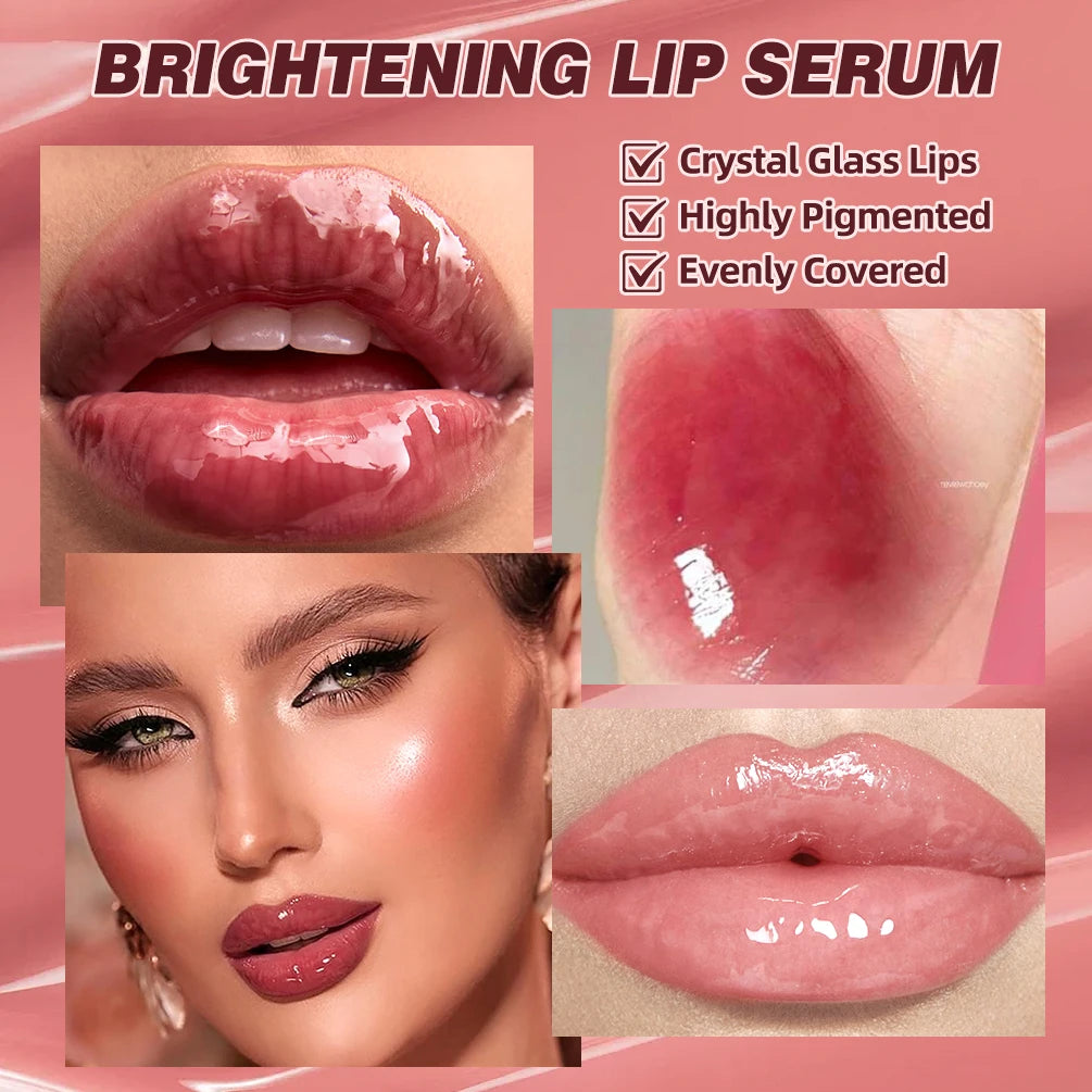 Mirror Pearl Lipgloss-Long Lasting Moisturizing Shine Glitter Lip Glaze Non Stick Cup Jelly Pout Lip Tint Makeup