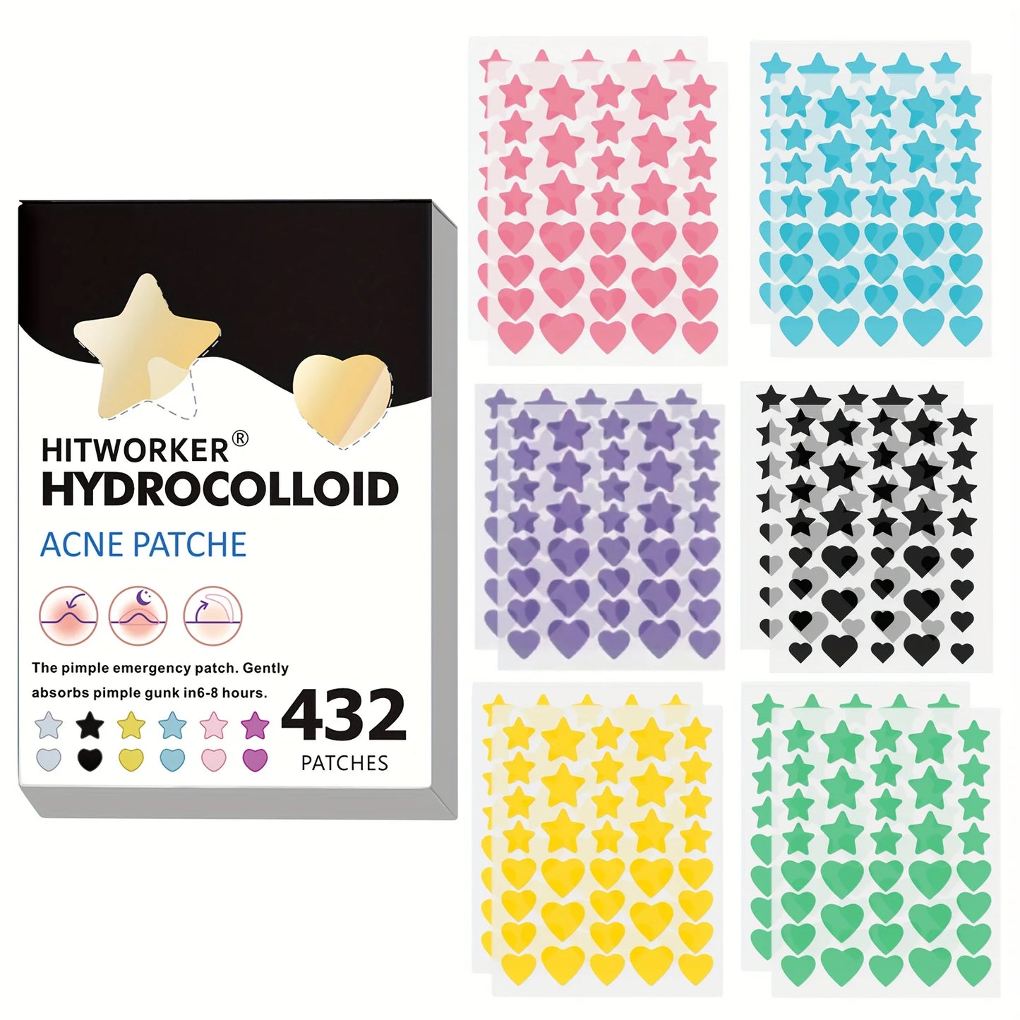 Colorful Star Pimple Patches – 432 Count