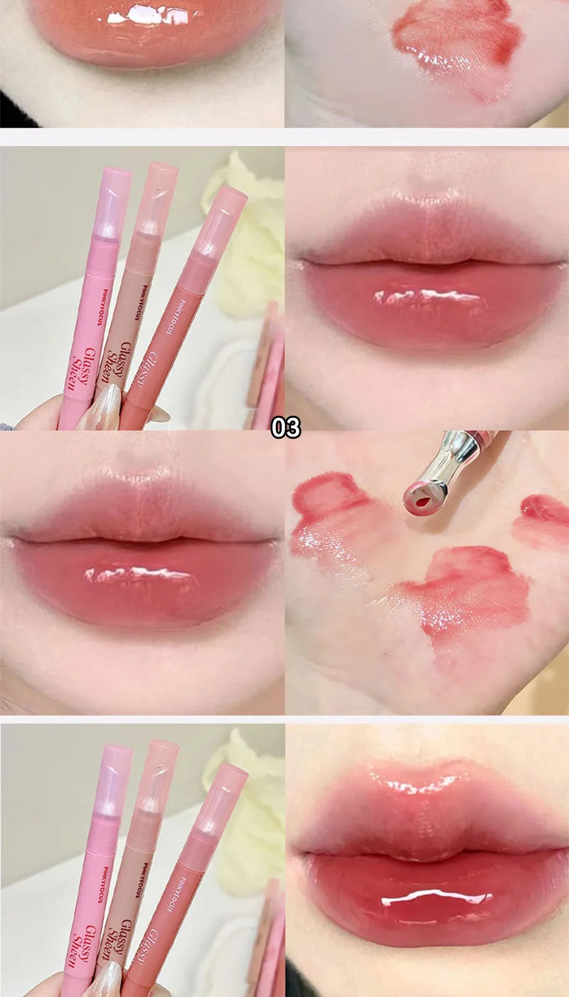 Pinkyfocus Moisturizing, Natural, Easy to Apply, Lipgloss-Has a Water-Gloss Finish, Does Not Stick to the Cup, Does Not Show Lip Lines, Is Non-Sticky, Enhances Lip Volume, Brightens the Complexion, High-End Versatile Korean-S
