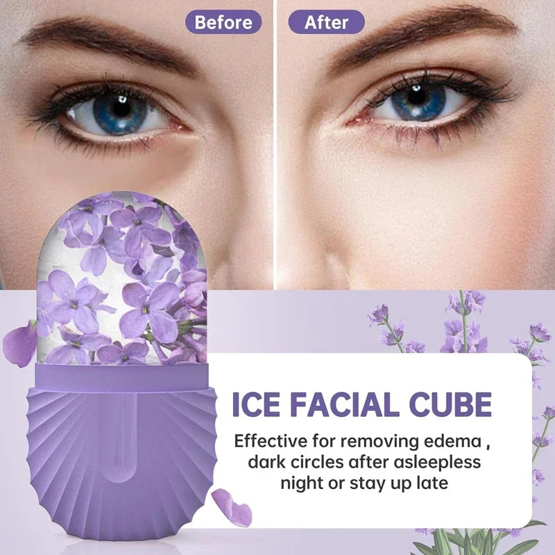 Ice Face Roller-Massage Silicone Ice Mold For Eye Puffiness, Shrink Pores