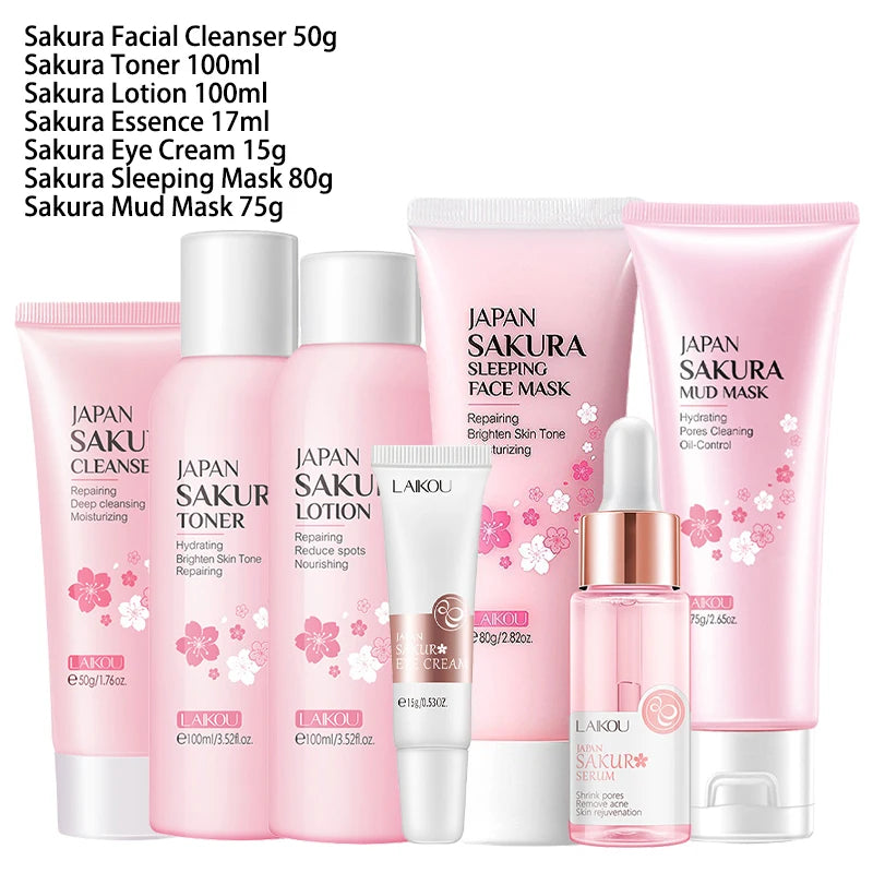 9pcs Facial Products Kit-Facial Cleanser, Face Cream, Sunscreen, Facial Mask, Eye Cream, Korean Skincare Product