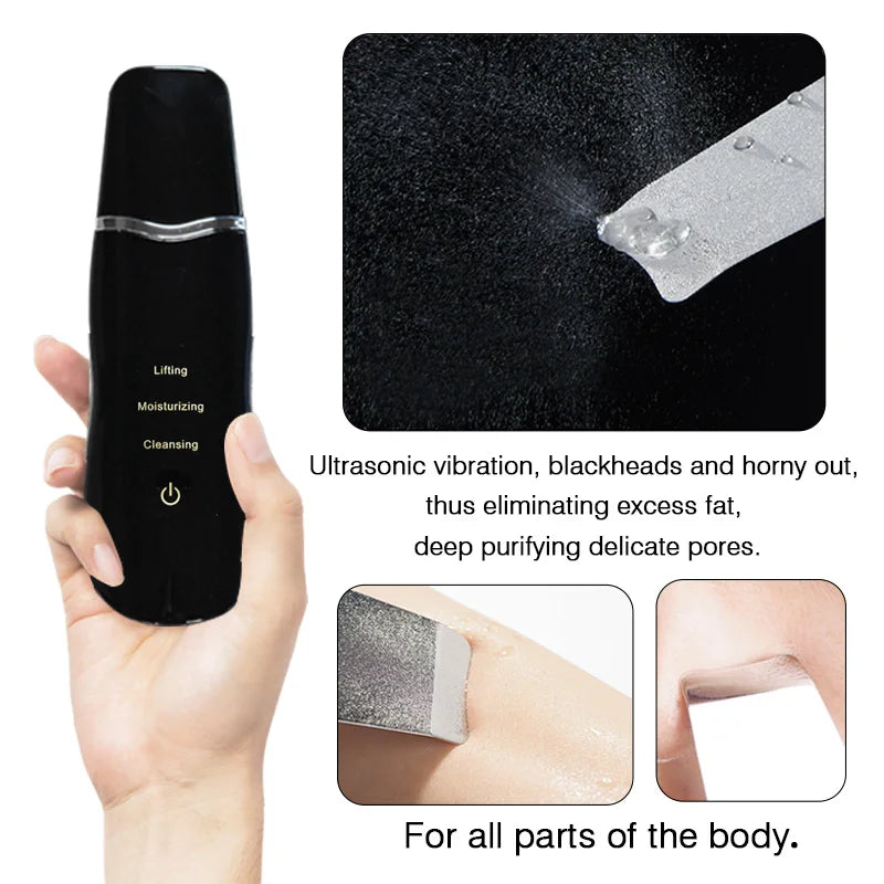 Ultrasonic Deep Face Cleaning Machine Skin Scrubber Remove Dirt Blackhead Reduce Spots And Wrinkles Facial Lifting