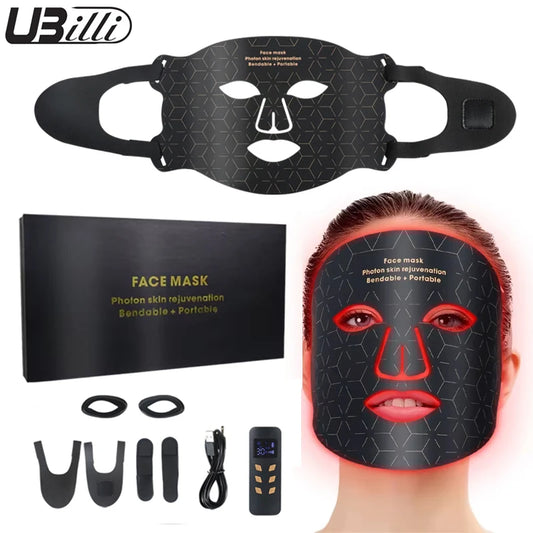 Soft Portable Led Facial Mask-Red Light Therapy Skin Care Face Beauty Mask