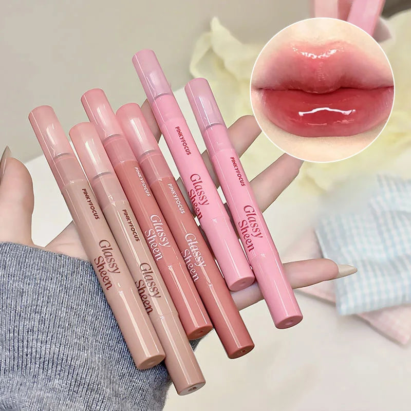 Pinkyfocus Moisturizing, Natural, Easy to Apply, Lipgloss-Has a Water-Gloss Finish, Does Not Stick to the Cup, Does Not Show Lip Lines, Is Non-Sticky, Enhances Lip Volume, Brightens the Complexion, High-End Versatile Korean-S
