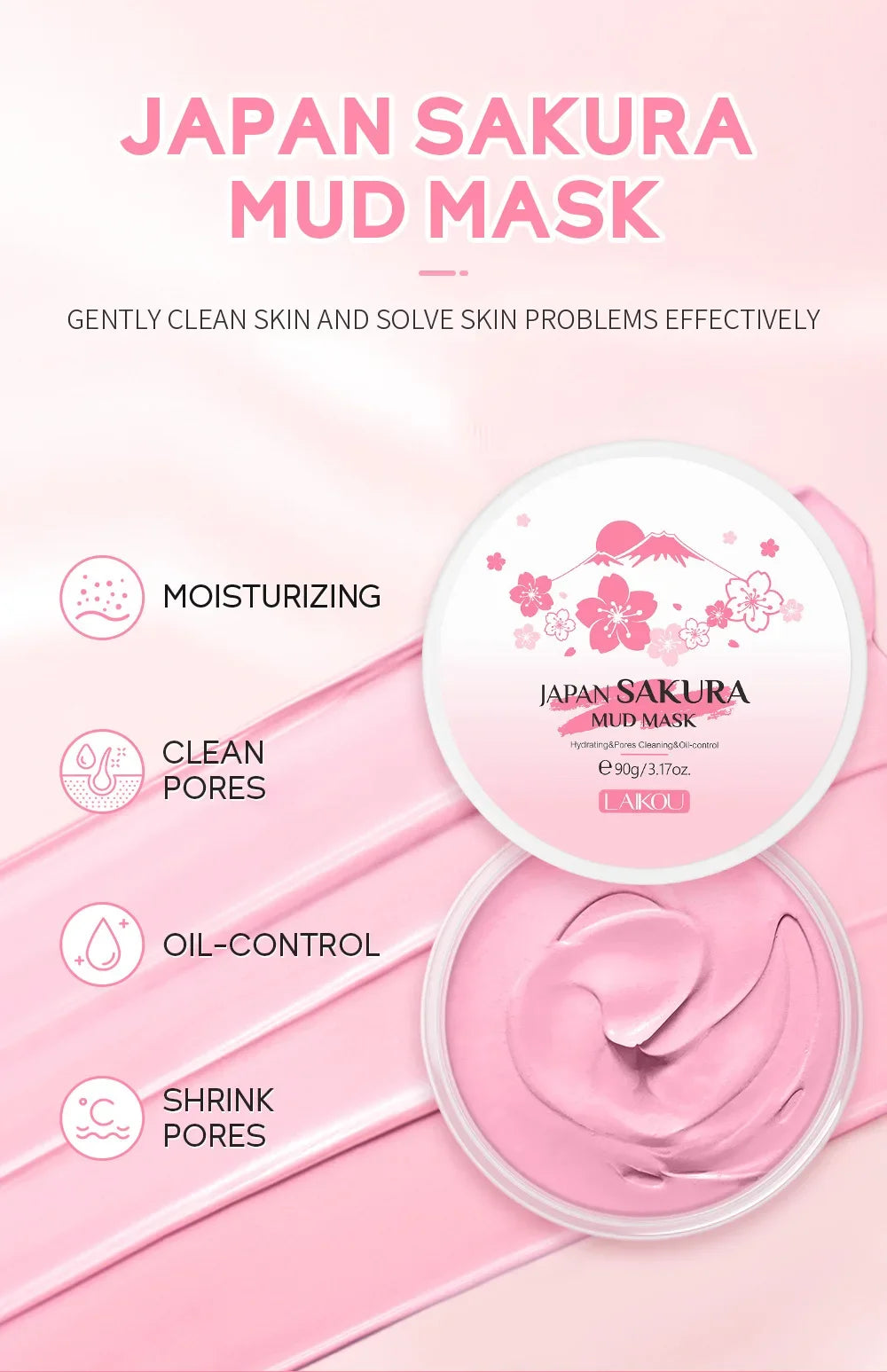 Mud Mask Deep Cleansing Oil Control Balance-Shrink Pores Remove Blackheads Refreshing Facial Mask