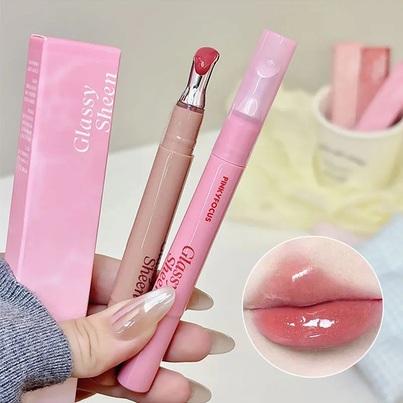 Pinkyfocus Moisturizing, Natural, Easy to Apply, Lipgloss-Has a Water-Gloss Finish, Does Not Stick to the Cup, Does Not Show Lip Lines, Is Non-Sticky, Enhances Lip Volume, Brightens the Complexion, High-End Versatile Korean-S