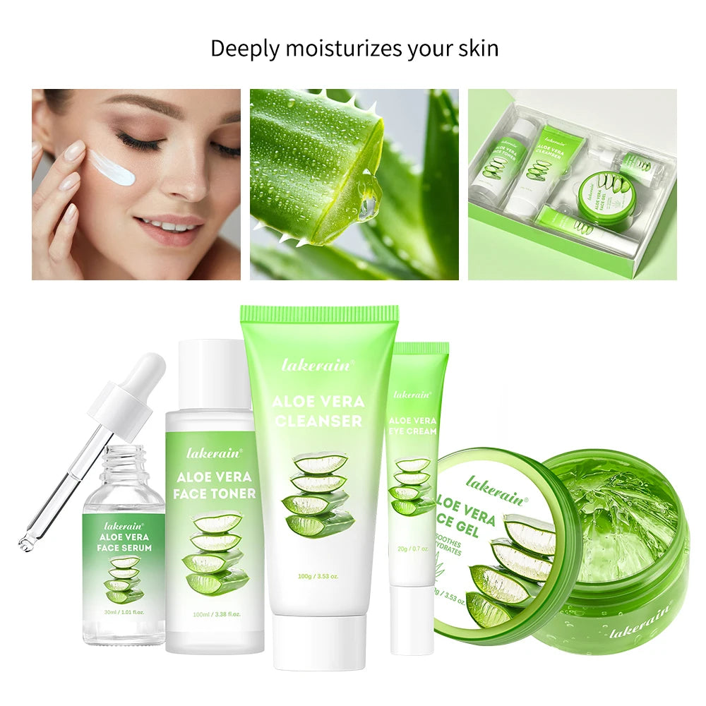 Aloe Vera 5-Piece Skin Care Set – Hydrating & Nourishing Daily Routine