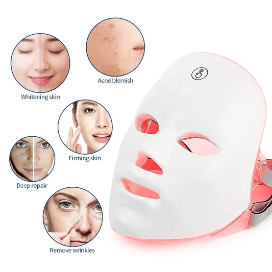 Rechargeable Facial LED Mask 7-Beauty Mask Skin Rejuvenation Home Face Lifting Skin Care Beauty Mask