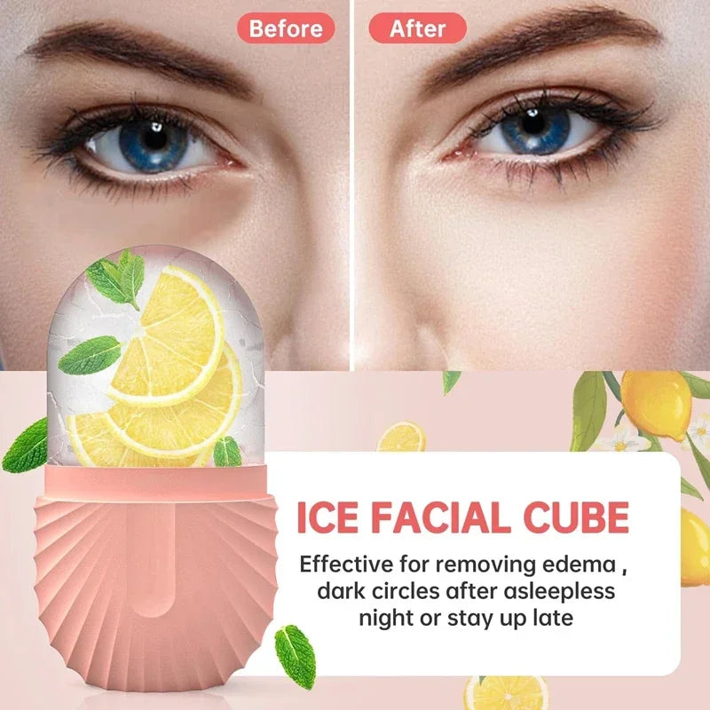 Ice Face Roller-Massage Silicone Ice Mold For Eye Puffiness, Shrink Pores