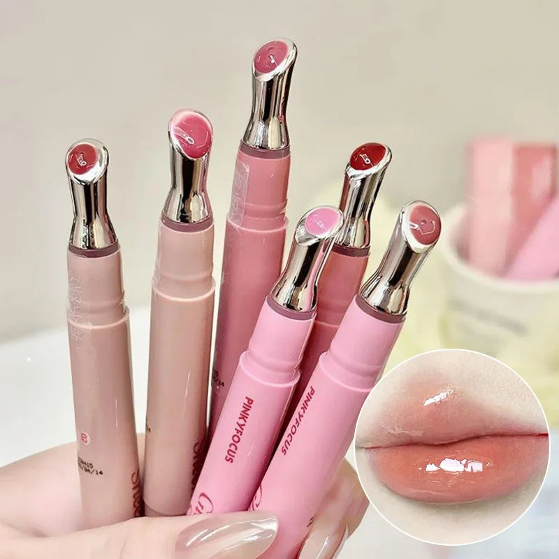 Pinkyfocus Moisturizing, Natural, Easy to Apply, Lipgloss-Has a Water-Gloss Finish, Does Not Stick to the Cup, Does Not Show Lip Lines, Is Non-Sticky, Enhances Lip Volume, Brightens the Complexion, High-End Versatile Korean-S