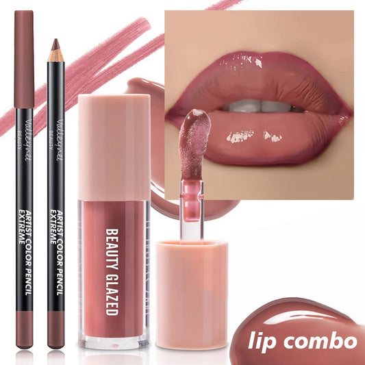 2pcs/Set Velvet Texture Lip Makeup-Create a Moisturizing and Natural Lip Makeup