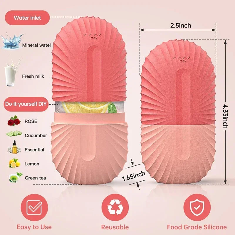 Ice Face Roller-Massage Silicone Ice Mold For Eye Puffiness, Shrink Pores