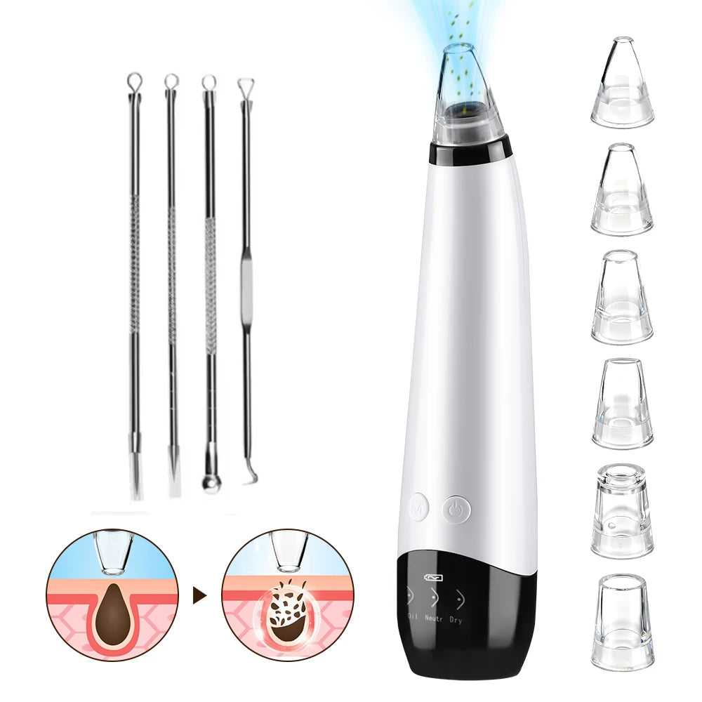 3 Suction Mode Blackhead Remover-Face Cleansing Beauty Machine Dead Skin Remover + Skin Care Tool