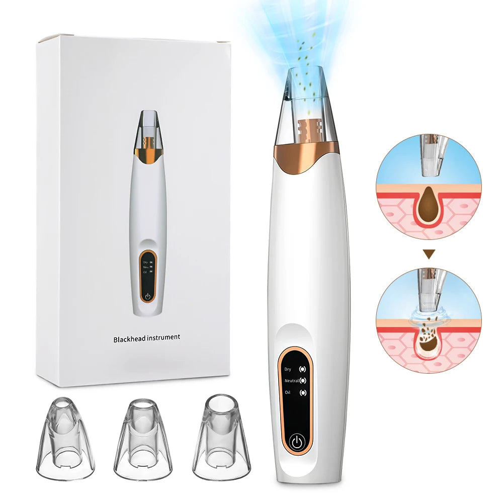 3 Suction Mode Blackhead Remover-Face Cleansing Beauty Machine Dead Skin Remover + Skin Care Tool