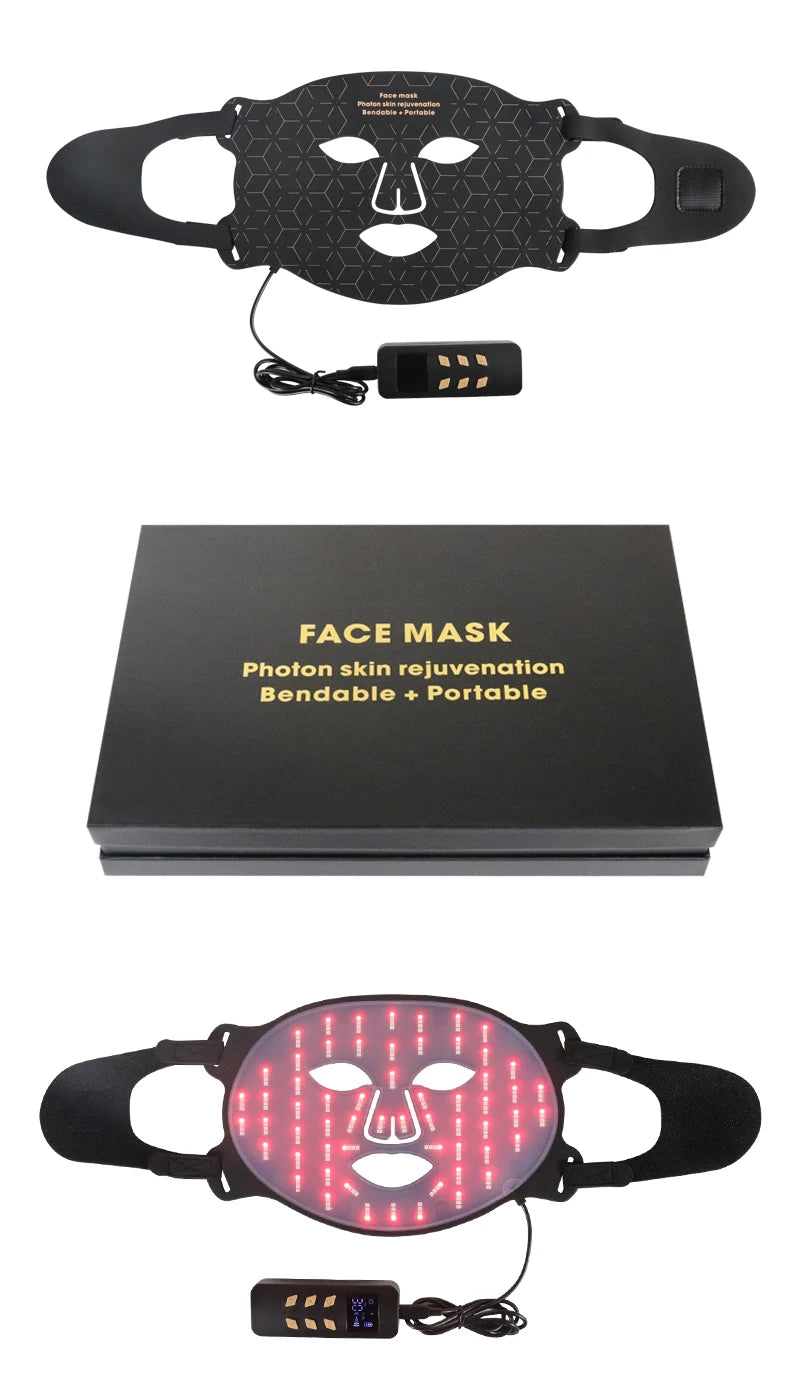 Soft Portable Led Facial Mask-Red Light Therapy Skin Care Face Beauty Mask
