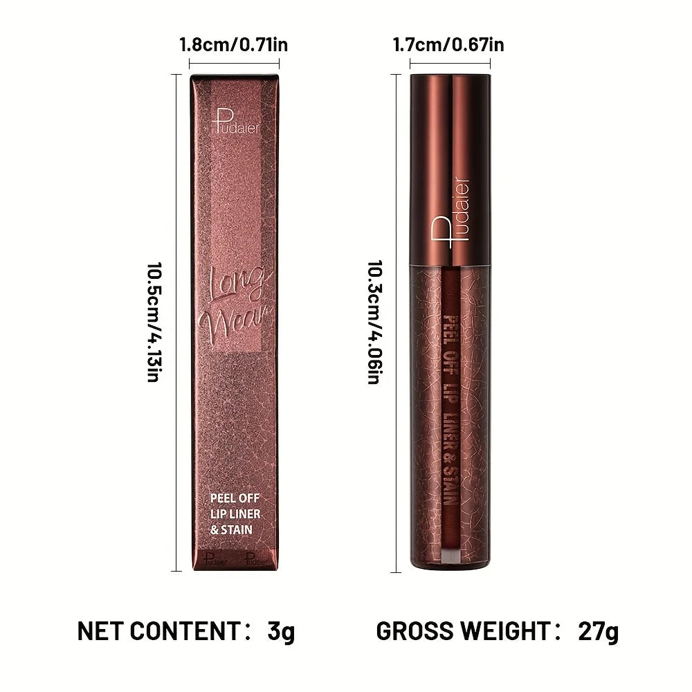 Peel-Off Lip Gloss - Long-wearing waterproof formula, moisturizing gloss, easy to apply, suitable for all light brown skin types