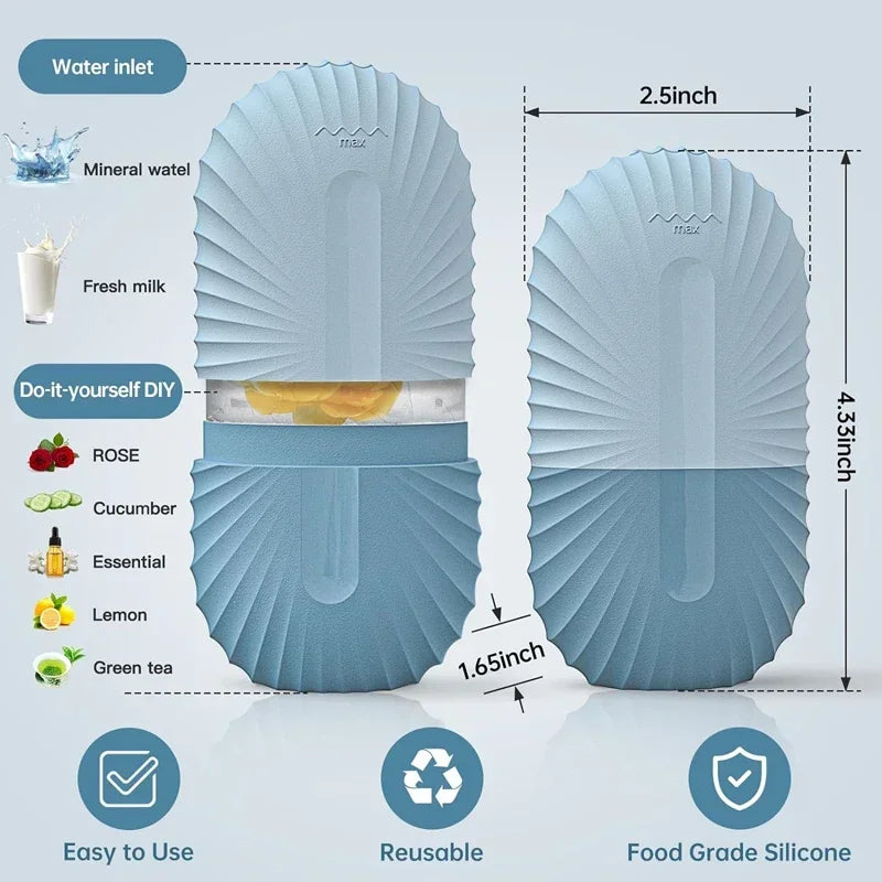 Ice Face Roller-Massage Silicone Ice Mold For Eye Puffiness, Shrink Pores