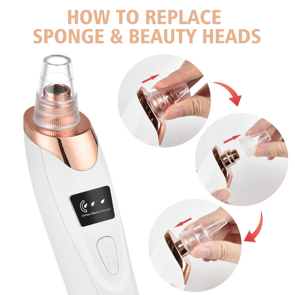 3 Suction Mode Blackhead Remover-Face Cleansing Beauty Machine Dead Skin Remover + Skin Care Tool