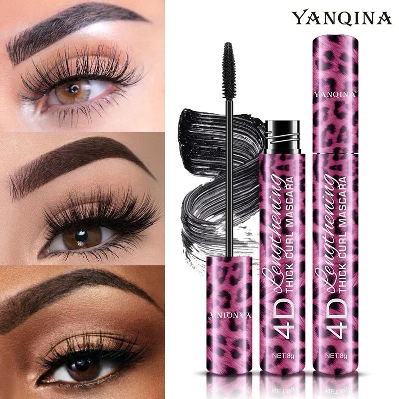 Liquid Eyeliner Pencil+4D Waterproof Mascara Set Cosmetics Eye Liner Thick Curling Mascara Eyebrow Pencil Eyes Makeup