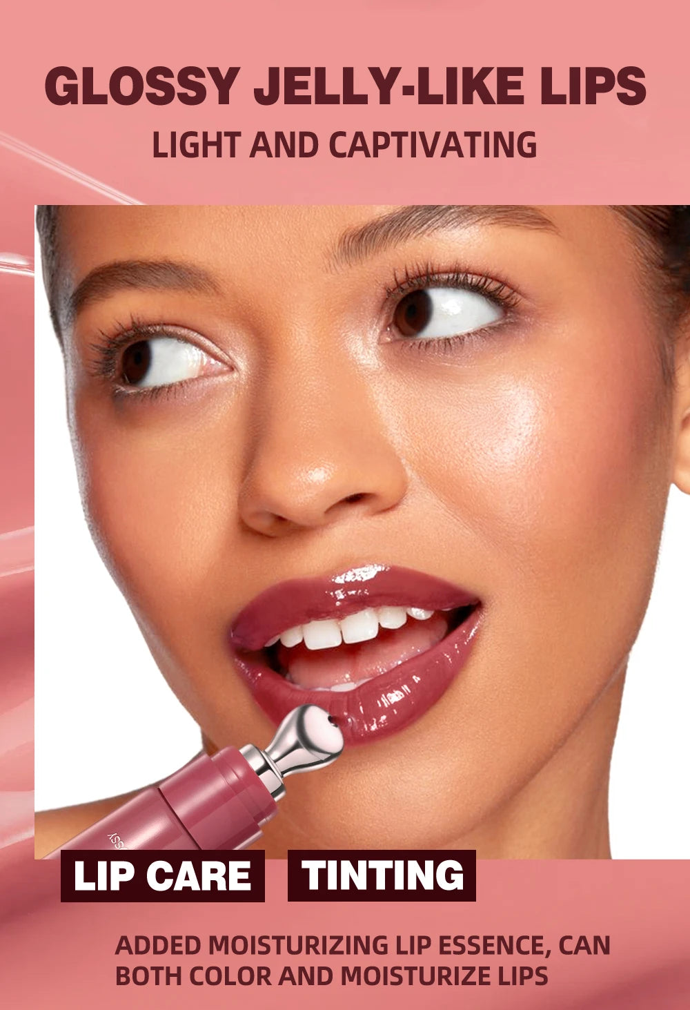 Mirror Pearl Lipgloss-Long Lasting Moisturizing Shine Glitter Lip Glaze Non Stick Cup Jelly Pout Lip Tint Makeup